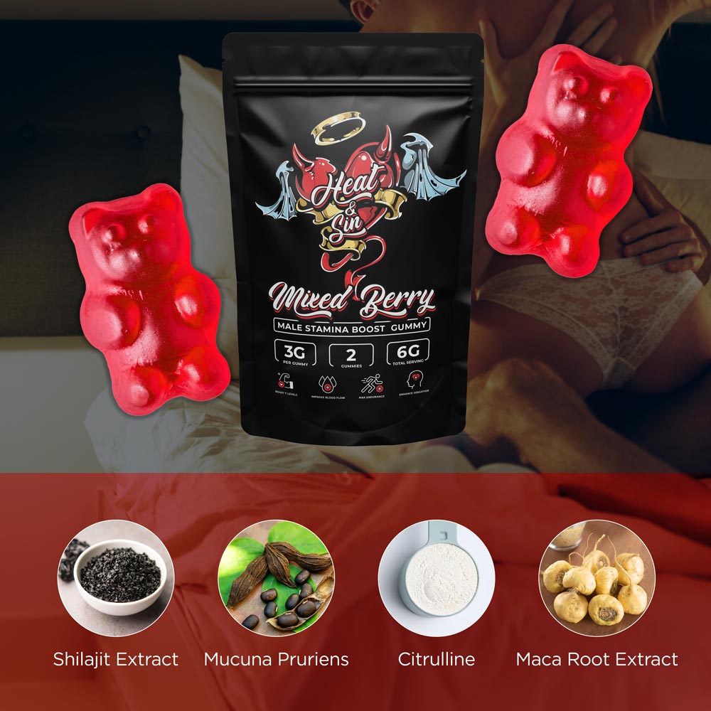 Male Stamina Boost Gummy – Mixed Berry